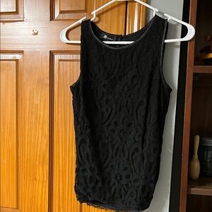 AB Studio Black Textured Tank Top